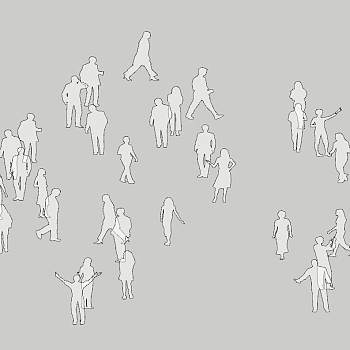 08人物组合男女各种形态姿势动作sketchup草图模型下载