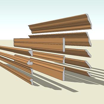 13现代简约踢脚线sketchup草图模型下载
