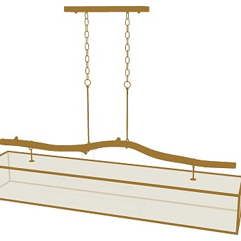 13新中式金属树枝吊灯SketchUp草图模型下载