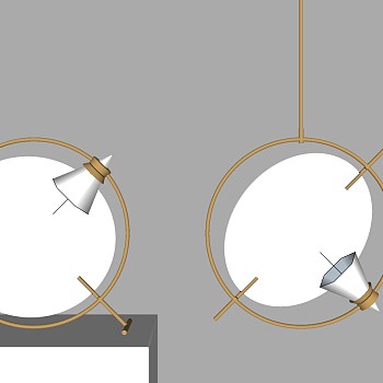 1现代新中式金属吊灯组合SketchUp草图模型下载
