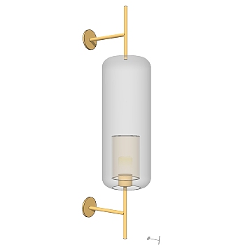 现代金属简约壁灯sketchup草图模型下载