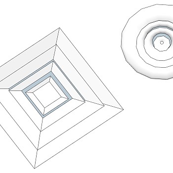 10现代工业风方形圆形空调风口SketchUp草图模型下载