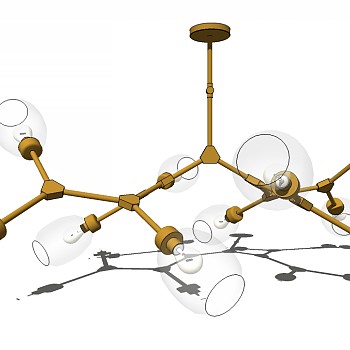 现代工业风玻璃球吊灯草图sketchUp模型下载 a (17)