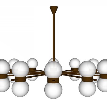 现代工业风玻璃球吊灯草图sketchUp模型下载 a (16)
