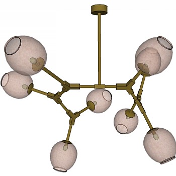 现代工业风玻璃球吊灯草图sketchUp模型下载 a (14)