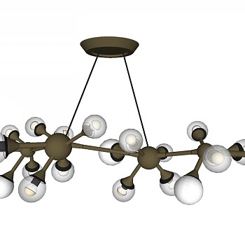 现代工业风玻璃球吊灯草图sketchUp模型下载 a (11)