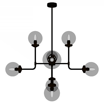 现代工业风玻璃球吊灯草图sketchUp模型下载 a (2)