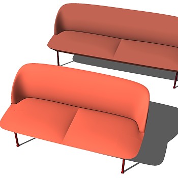 4现代简约双人沙发组合sketchup草图模型下载 (2)