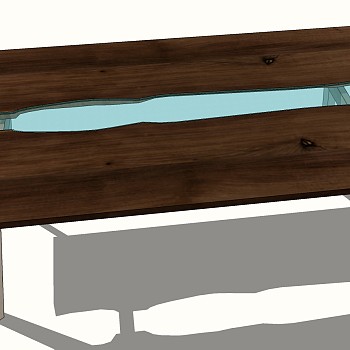 1 现代简约实木大板木头桌子椅子茶桌椅sketchup草图模型下载