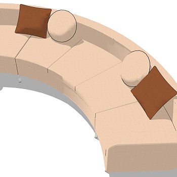 8现代简约弧形沙发异形沙发多人沙发sketchup草图模型下载