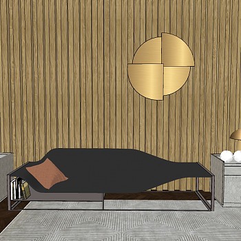 4现代北欧轻奢客厅多人异形沙发边柜摆件台灯床头柜sketchup草图模型下载