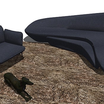 2现代单人沙发椅子多人异形沙发构组合sketchup草图模型下载