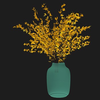 新中式玻璃花瓶花卉插花花艺sketchup草图模型下载