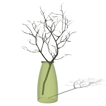 06玻璃花瓶,花艺,插花,干支,枯树枝sketch up草图模型下载