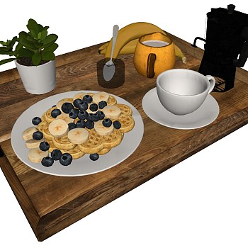 早餐食物sketchup草图模型下载