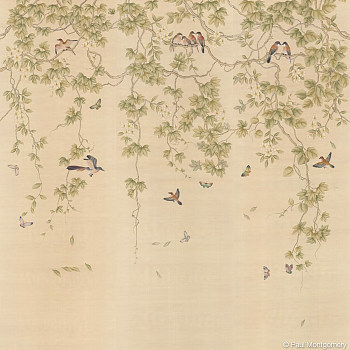 中式屏风画 花鸟背景壁布(6)
