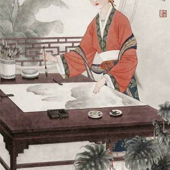 中式古典人物美女仕女图人物字画 (112)