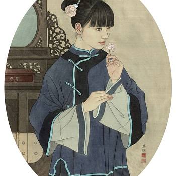 中式古典人物美女仕女图人物字画 (116)