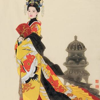 中式古典人物美女仕女图人物字画 (11)