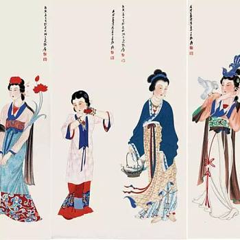 中式古典人物美女仕女图人物字画 (53)