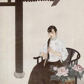 中式古典人物美女仕女图人物字画 (22)