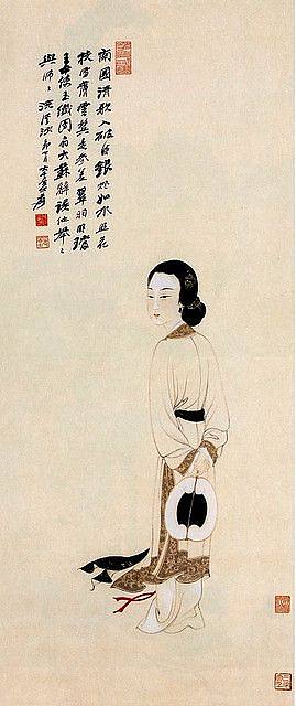 中式古典人物美女仕女图人物字画 (97)