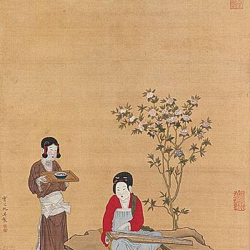 中式古典人物美女仕女图人物字画 (2)