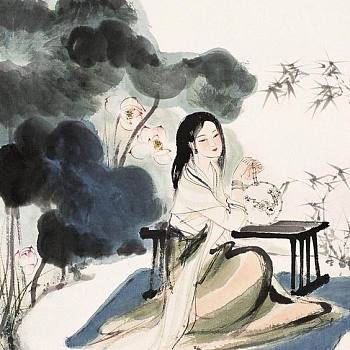 中式古典人物美女仕女图人物字画 (55)