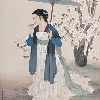 中式古典人物美女仕女图人物字画 (78)