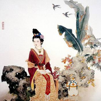 中式古典人物美女仕女图人物字画 (110)