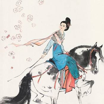中式古典人物美女仕女图人物字画 (34)