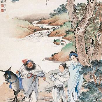 中式古典人物美女仕女图人物字画 (72)