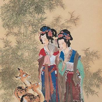中式古典人物美女仕女图人物字画 (37)