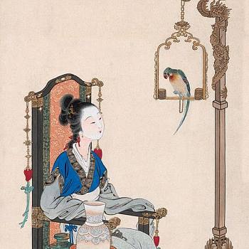 中式古典人物美女仕女图人物字画 (77)