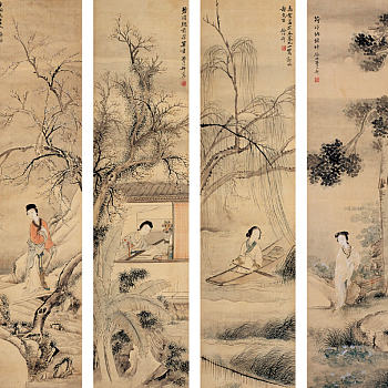 中式古典人物美女仕女图人物字画 (51)