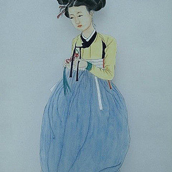 韩国韩式朝鲜族古典人物字画 (113)