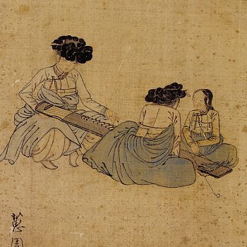 韩国韩式朝鲜族古典人物字画 (128)
