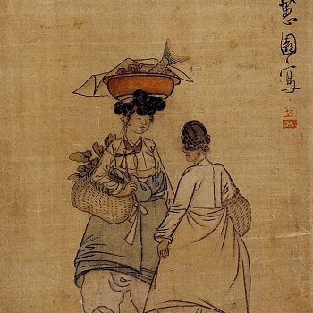 韩国韩式朝鲜族古典人物字画 (127)