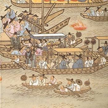韩国朝鲜族韩式古典人物山水字画 (40)