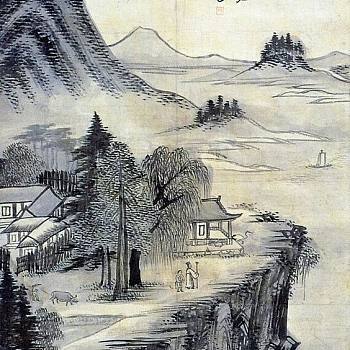 韩国韩式朝鲜族古典山水字画 (113)
