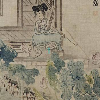 韩国朝鲜族韩式古典人物山水字画 (3)