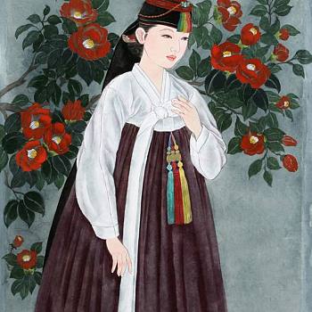 韩国韩式朝鲜族古典人物字画 (144)