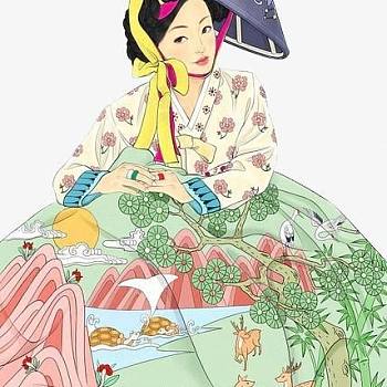 韩国韩式朝鲜族古典人物字画 (148)