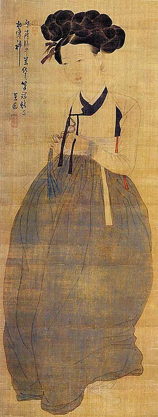 韩国朝鲜族韩式古典人物山水字画 (80)