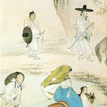 韩国朝鲜族韩式古典人物山水字画 (54)