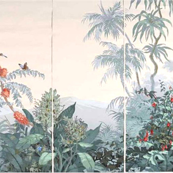 欧式法式古典风景油画背景画壁画 壁纸壁布 (9)