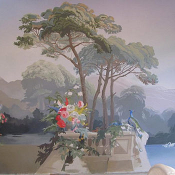 欧式法式古典风景油画背景画壁画 壁纸壁布 (17)