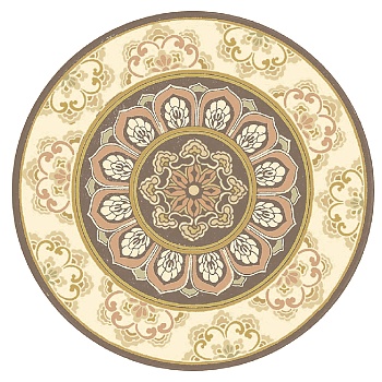 圆形中式欧式圆形花纹地毯 (1)