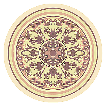 圆形中式欧式圆形花纹地毯 (4)