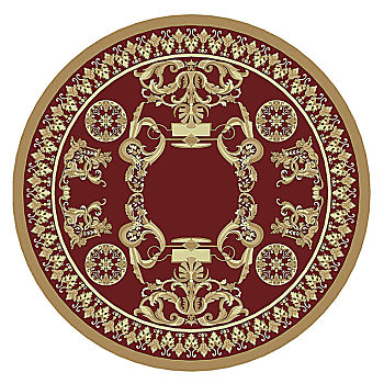 圆形中式欧式圆形花纹地毯 (13)
